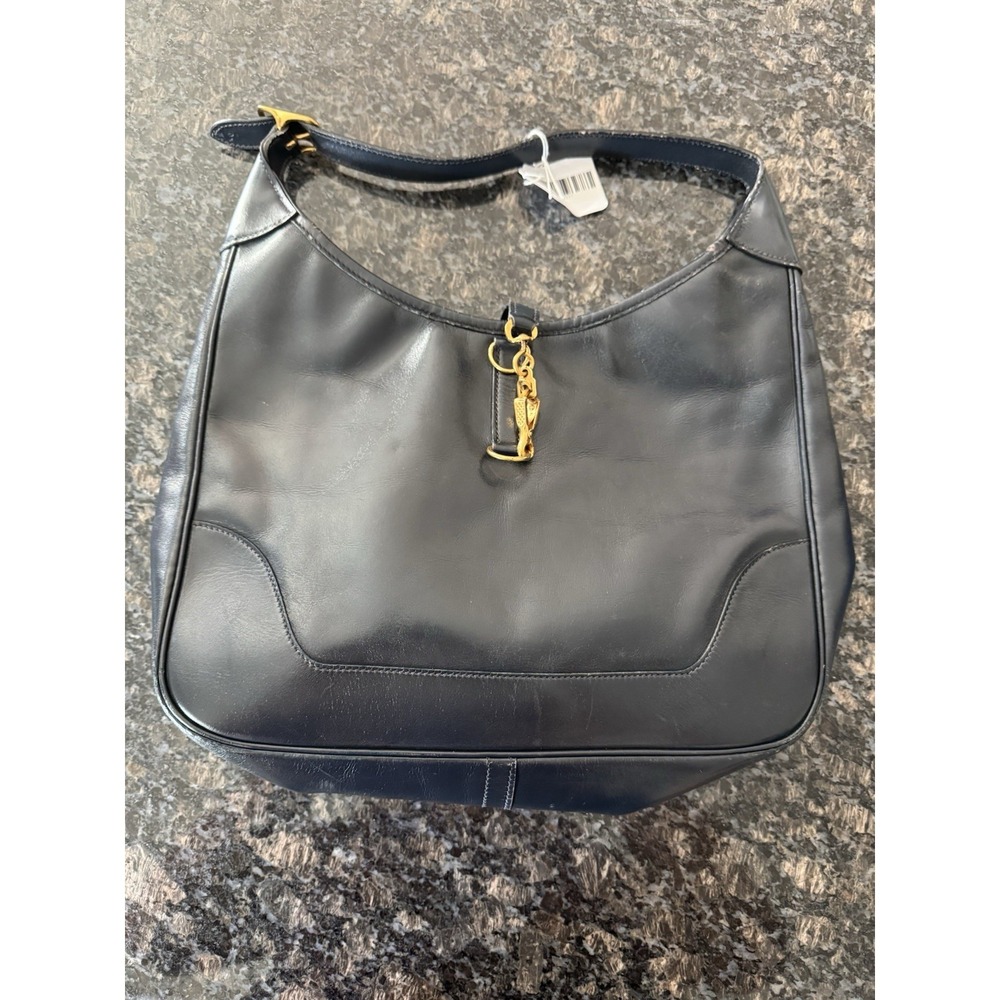 Original HERMÈS HERMES Paris Vintage Marine Blau Leder‎ Damen Handtasche 30x30cm